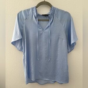 Banana Republic Light Blue Smocked Blouse